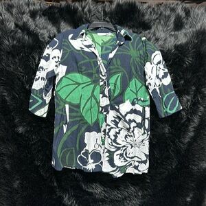 Soft‎ Surroundings Tops | Soft Surroundings Hawaiian Shirt | Color Green & Blue